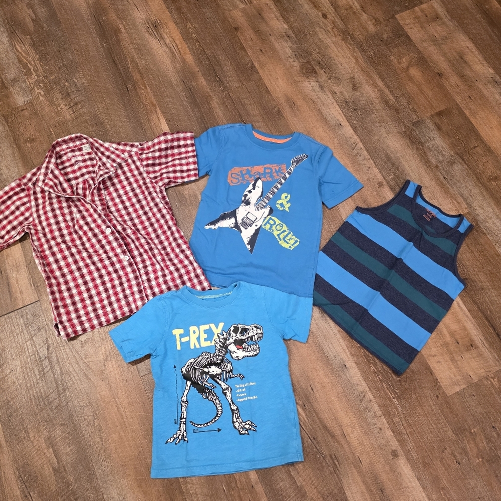 Boys Size 4-5 Summer Lot Carters , Gap, Cat & Jack , Gaded Glory Lot Of 4 Pieces
